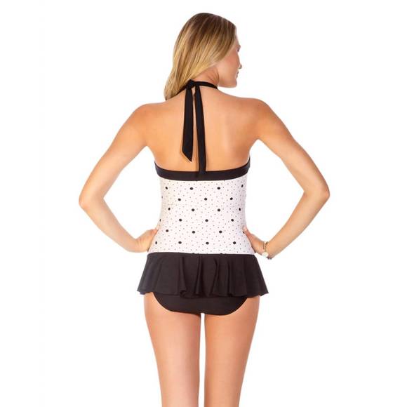 NEW ECO SWIM halter swimdress in space dot - Picture 2 of 2